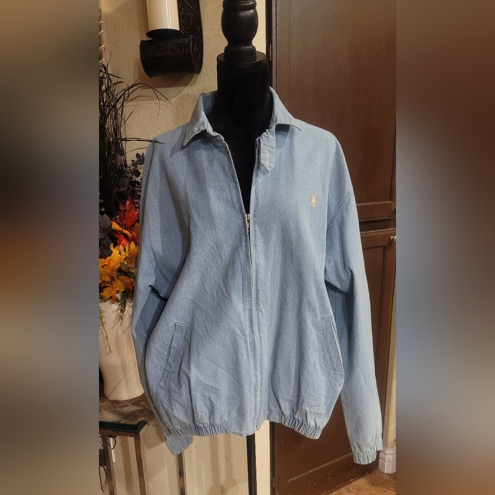 VINTAGE MAN'S POLO Knights Of The Round Table Light Blue Zip-Up Jacket